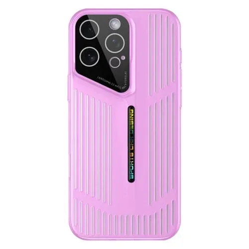 Funda para iPhone 13 Pro, translúcida, esmerilada y con disipación de calor (morado claro)