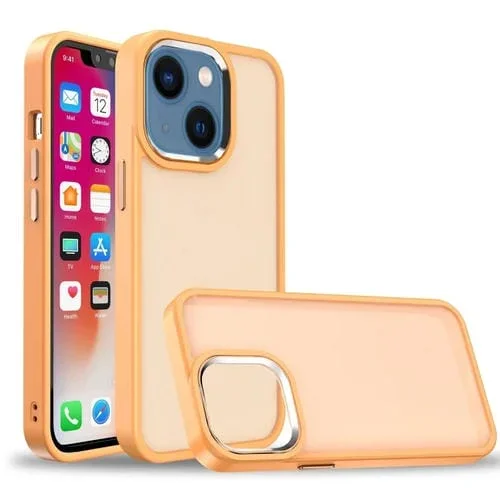 Funda para iPhone 14 Charm Pupil Frosted Skin Feel Amarillo