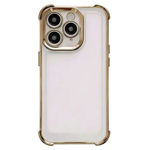 Funda para iPhone 14 Galvanoplastia Espacial a Prueba de Golpes de Cuatro Esquinas (Oro)
