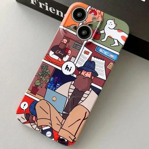 Funda para iPhone 14 Plus PC Patrón Pintado Precise Hole (Tío de Vacaciones)