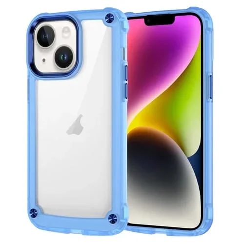 Funda para iPhone 14 Skin Feel TPU + PC Phone Case (Azul Transparente)