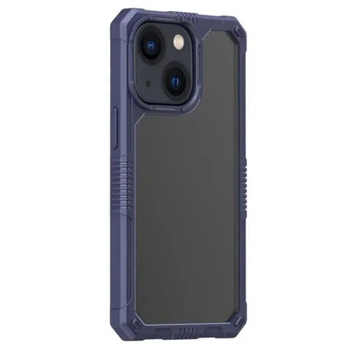 Funda para iPhone 14 Transparente a Prueba de Golpes PC + TPU (Azul)