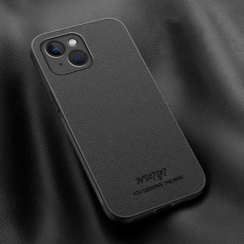 Funda para iPhone 15 Huiyi Cuero Magnética Magsafe (Negro)