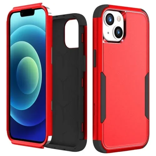 Funda para iPhone 15 Plus Commuter a Prueba de Golpes TPU + PC (Rojo + Negro)