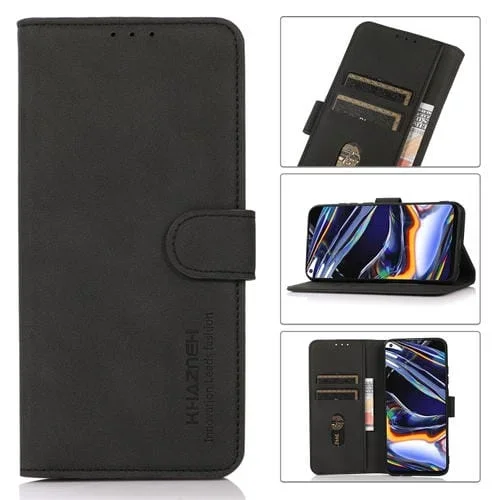 Funda para iPhone 15 Plus Khazneh Cuero con Textura Mate (Negro)