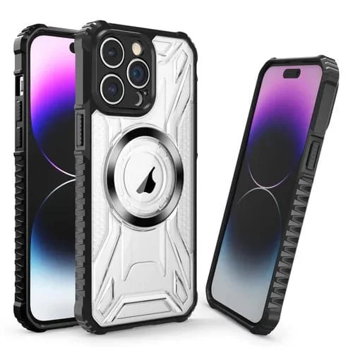 Funda para iPhone 15 Pro Cd Texture Magsafe Phone Case (Negro)