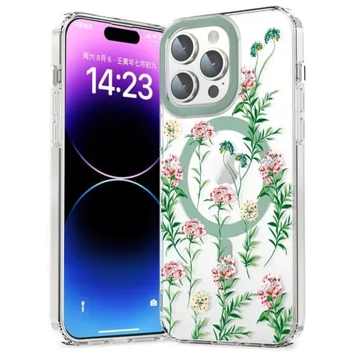 Funda para iPhone 15 Pro Magsafe Magnética de TPU (Vine Rose)