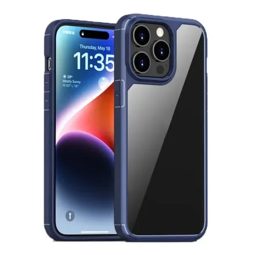 Funda para iPhone 15 Pro Max Ipaky Yj Series Transparente PC + TPU (Azul)