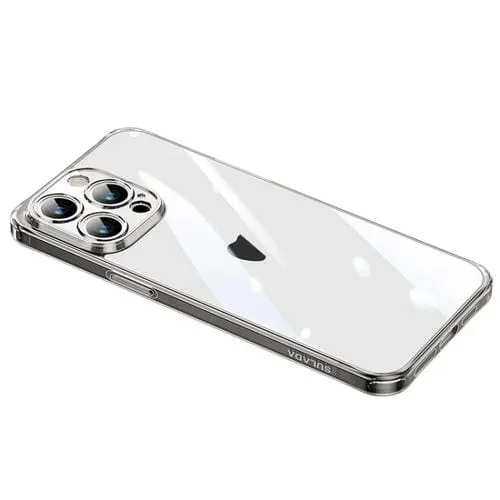 Funda para iPhone 15 Pro Max Sulada TPU Frame con Caja de Vidrio Templado (Negro)