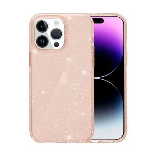 Funda para iPhone 15 Pro Max Terminator Glitter Powder a Prueba de Golpes (Oro)