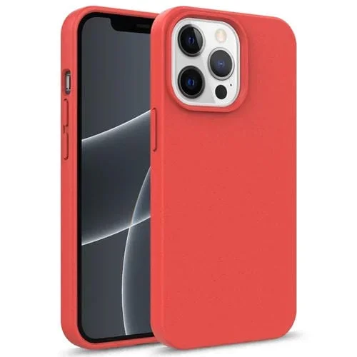 Funda para iPhone 15 Pro Starry Series Material de Paja a Prueba de Golpes y TPU (Rojo)