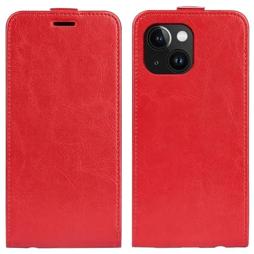 Funda para iPhone 15 R64 Texture Single Vertical Flip Leather Phone Case (Rojo)