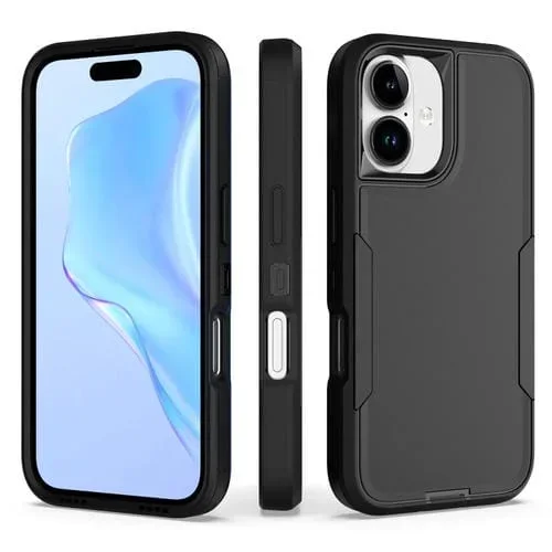 Funda para iPhone 16 2 en 1 con Carcasa Magnética de PC y TPU (Negra)
