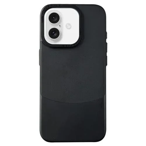 Funda para iPhone 16 Plus de Cuero y Policarbonato con Textura Napa (Negra)