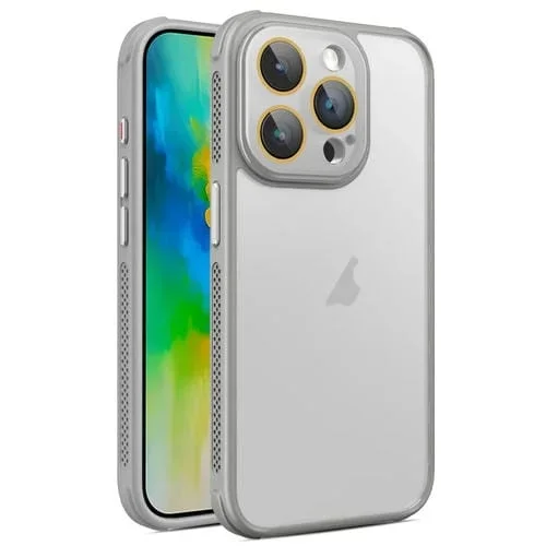 Funda para iPhone 16 Pro con Efecto Piel Refrescante en los Laterales (Gris)