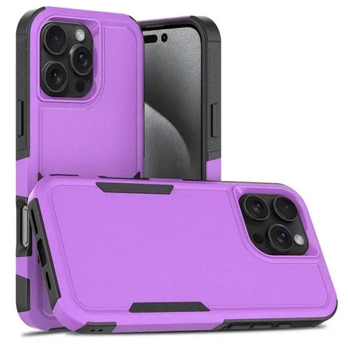 Funda para iPhone 16 Pro Max 2 en 1 PC y TPU (Morado)