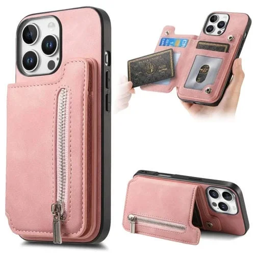 Funda para iPhone 16 Pro Max con Cremallera Retro Magsafe TaRJetero (Rosa)