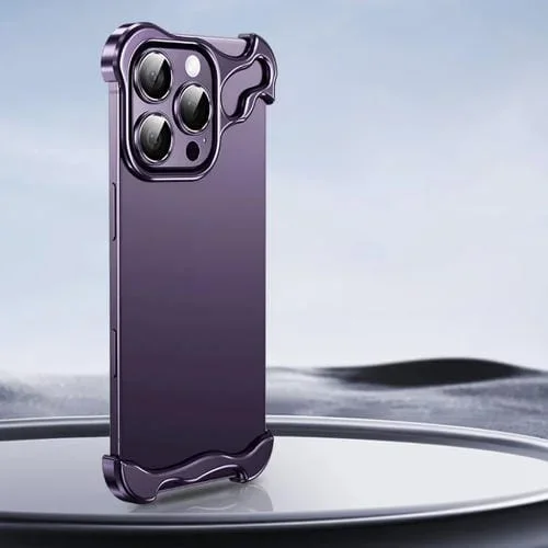 Funda para iPhone 16 Pro Max con Protector de Pantalla Metal sin Marco y Protector de Lente (Morado)