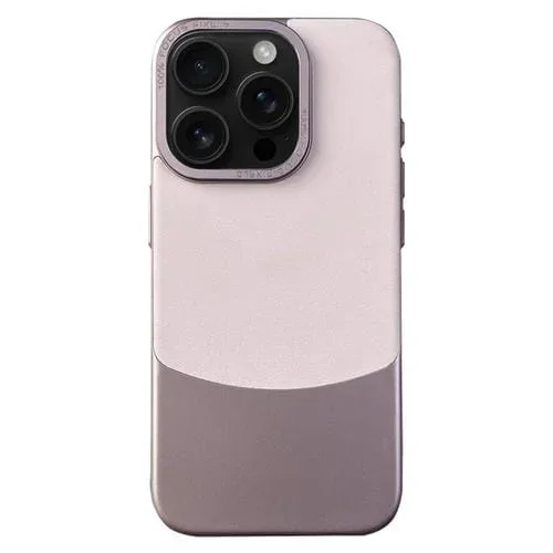Funda para iPhone 16 Pro Max de Cuero y Policarbonato con Textura Napa (Rosa)