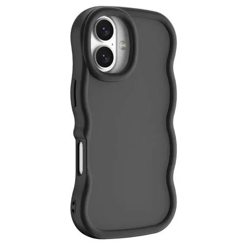 Funda para iPhone 17 con diseño de ondas grandes (negra)