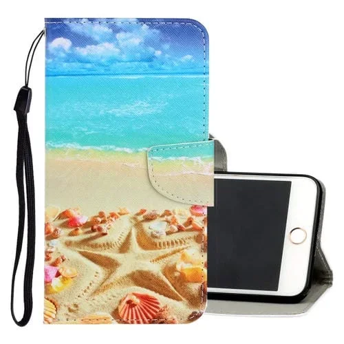 Funda para iPhone 6 Plus 6S Plus Cuero Pu Tapa Horizontal Dibujo 3D Soporte Ranuras Tarjetas Billetera (Pentagrama)