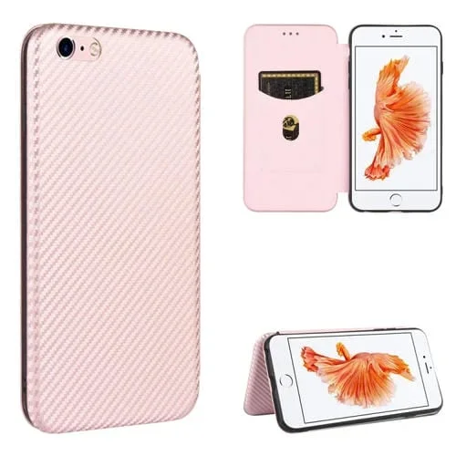 Funda para iPhone 6 Plus 6S Plus Flip Horizontal Magnético TPU PC Cuero PU Ranura Tarjeta (Rosa)