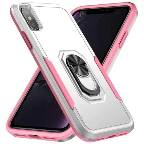 Funda para iPhone X / Xs Ring Kickstand Heavy Duty a Prueba de Golpes (Blanco)