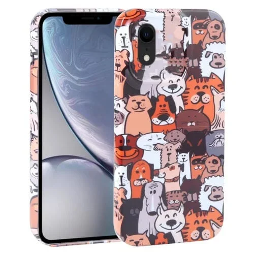 Funda para iPhone Xr PC Cobertura Total Red a Prueba de Polvo (Perro Lindo)