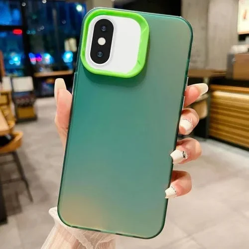 Funda para iPhone Xs Max Imd Colorful Gradient PC con Caja de Acrílico (Verde)