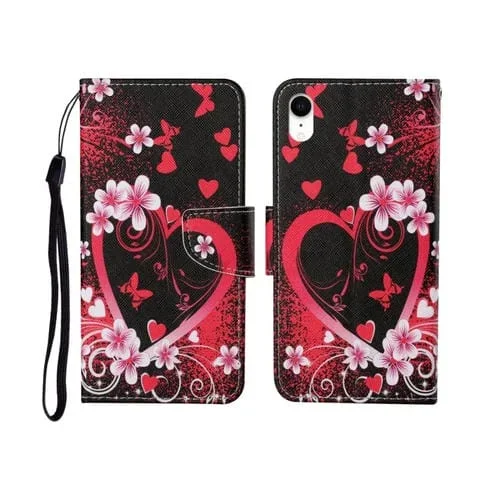 Funda para iPhone Xs Max Pattement Pattel Horizontal Flip Leather Case (Corazón Rojo)