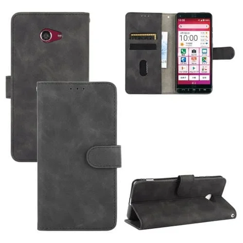 Funda para Kyocera Basio 4 Kyv47 con Hebilla Magnética y Soporte, Piel Sintética (Negro)