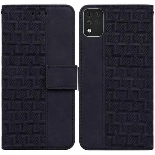 Funda para LG K42 Geometric Embossed Leather Phone Case (Negro)