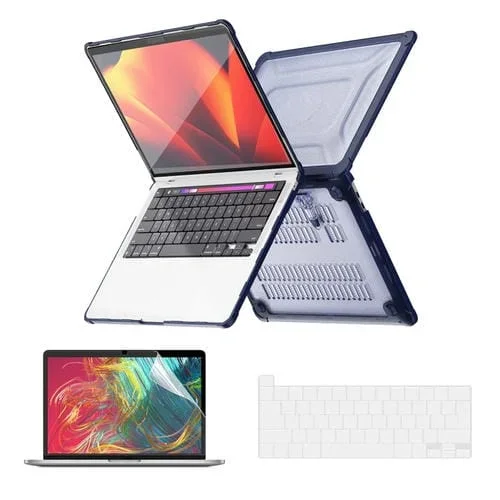Funda para MacBook Pro 13.3 Enkay Hat-Prince 3 en 1 con Soporte Carcasa Rígida Película Teclado TPU Protector Pantalla Pet (Azul Oscuro)