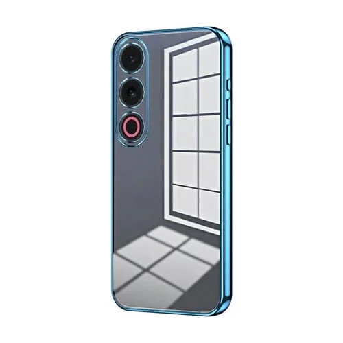 Funda para Meizu 21 Note con Orificio Fino y Revestimiento Transparente (Azul)