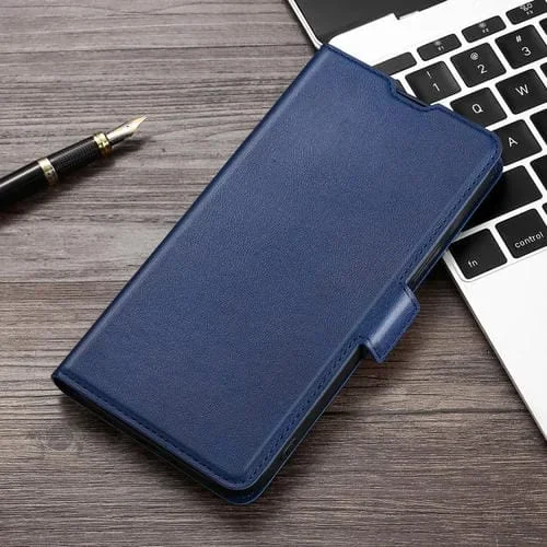 Funda para Meizu Note 9 Ultra Delgado con Hebilla de Cuero (Azul)