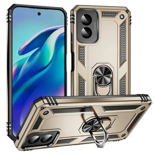 Funda para Motorola Moto G Power 5G (2024) TPU + PC a Prueba de Golpes con Soporte (Dorado)