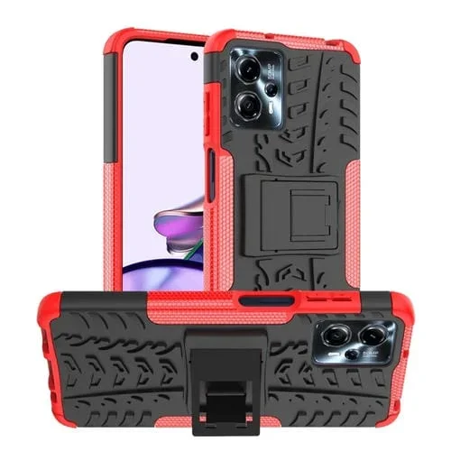 Funda para Motorola Moto G13 Tire Texture TPU + PC con Soporte (Rojo)