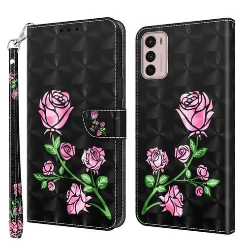 Funda para Motorola Moto G42 5G 3D de Cuero Pintado (Rosa)