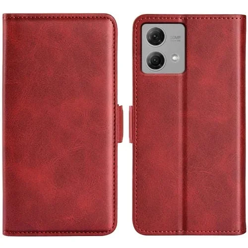 Funda para Motorola Moto G84 de Cuero con Tapa Horizontal y Hebilla Magnética Doble Cara (Rojo)