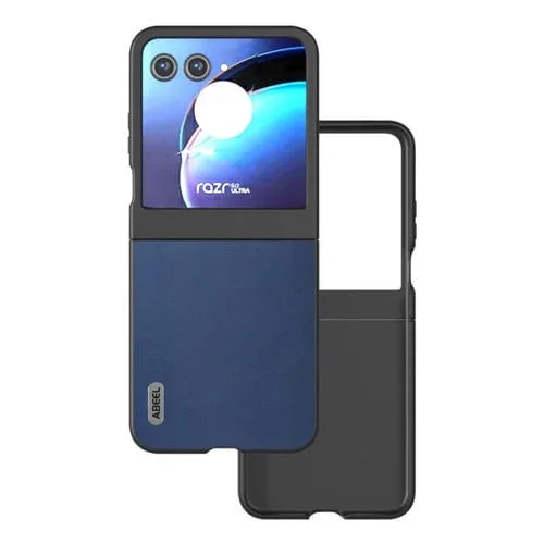 Funda para Motorola Razr 50 Abeel de Cuero Genuino Serie Xiaoya (Azul)