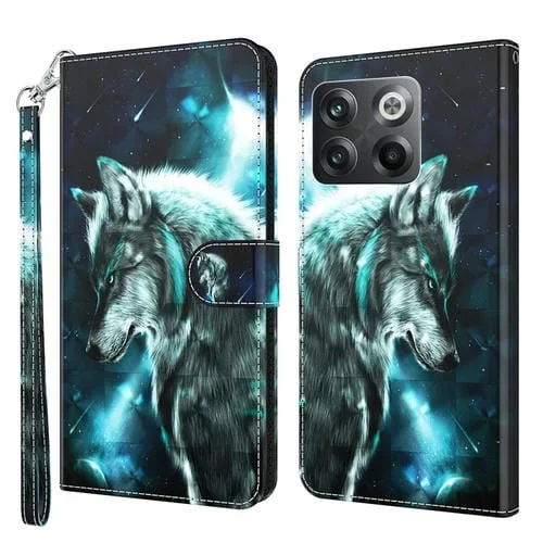 Funda para OnePlus 10T TPU + PU con Patrón de Pintura 3D (Lobo)