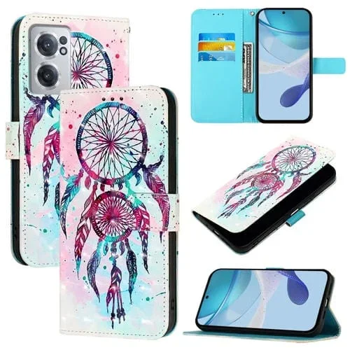 Funda para OnePlus Nord Ce 2 5G de Cuero con Tapa Horizontal y Pintura 3D (Campanas de Viento)