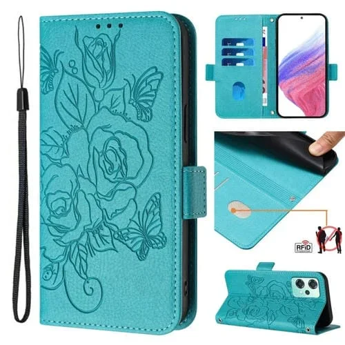 Funda para OnePlus Nord Ce 2 Lite 5G Cuero Antirrobo RFID con Relieve (Azul Claro)