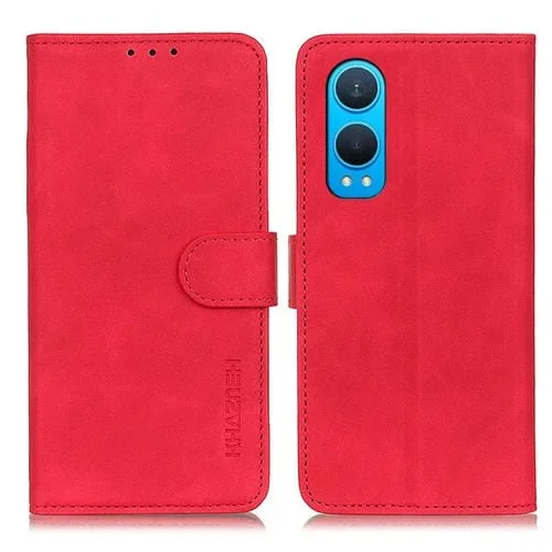 Funda para OnePlus Nord CE4 Lite Khazneh de Cuero con Textura Retro (Rojo)