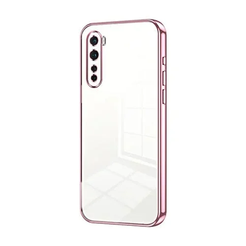 Funda para OnePlus Nord con Orificio Fino y Revestimiento Transparente (Rosa)