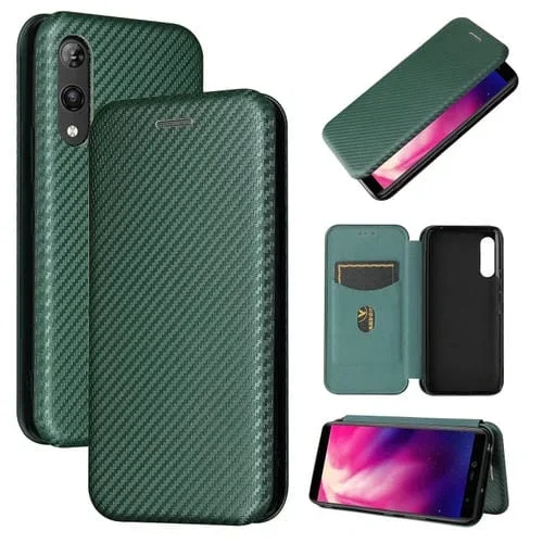 Funda para Rakuten Hand con Textura de Fibra Magnética, Tapa Horizontal, TPU + PC y Cuero PU con Ranura para Tarjeta (Verde)