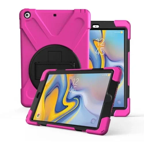 Funda para Tablet Galaxy Tab A 8.0 T387 (2018) con Rotación 360 grados y Soporte (Rosa Roja)