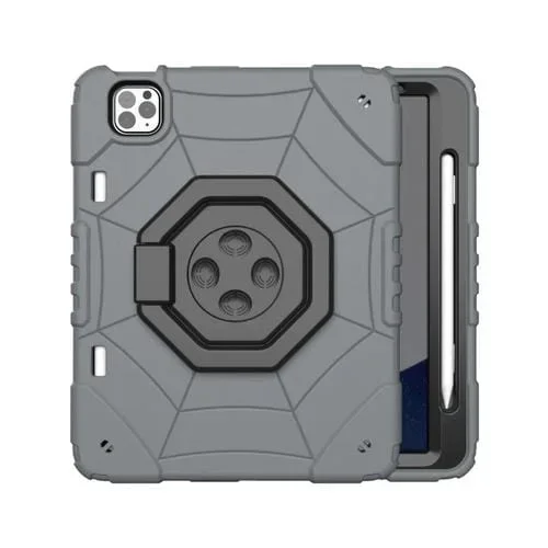 Funda para Tableta Apple iPad Pro 11 2022/2021/2020 con Mango Giratorio Spider y Alivio del Estrés (Gris Negro)