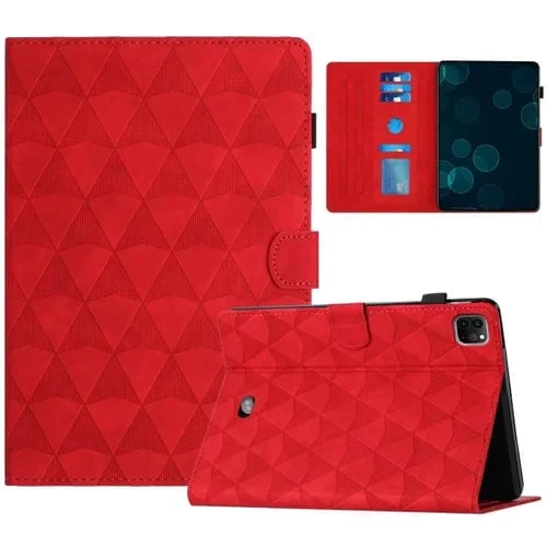 Funda para Tableta Cuero Apple iPad Pro 11.0 2022 y Air 10.9 2022 Textura Diamante (Rojo)