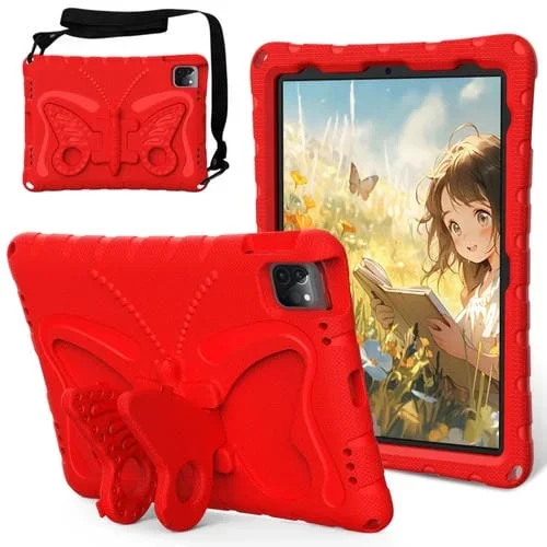Funda para Tableta Eva iPad Air 2022/2020 10.9 con Soporte de Mariposa a Prueba de Golpes (Rojo)